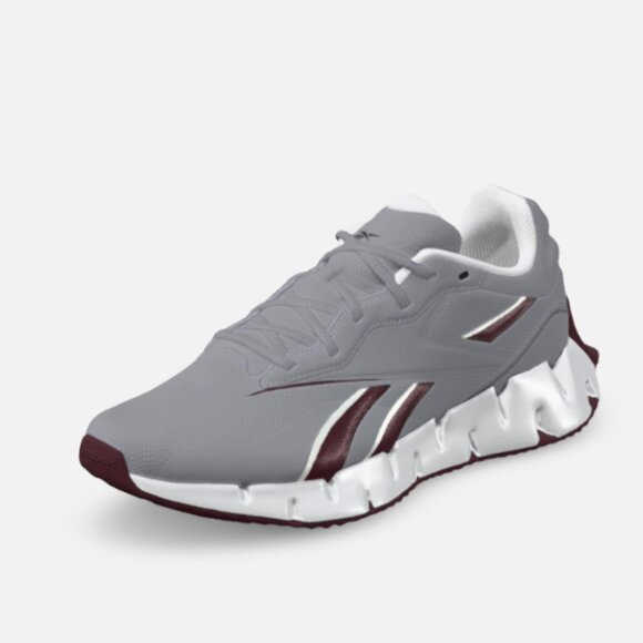 Reebok Unisex Adult Zig Dynamica 4 Shoes - Pure Grey / Maroon / Chalk - Picture 1 of 5